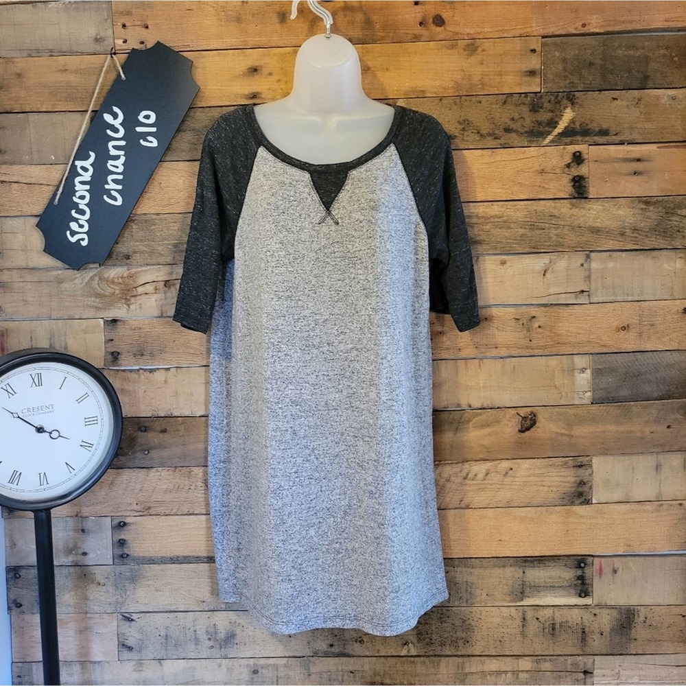 SALE-Potter's Pot women's baseball style gray shirt  mini dress size S/M